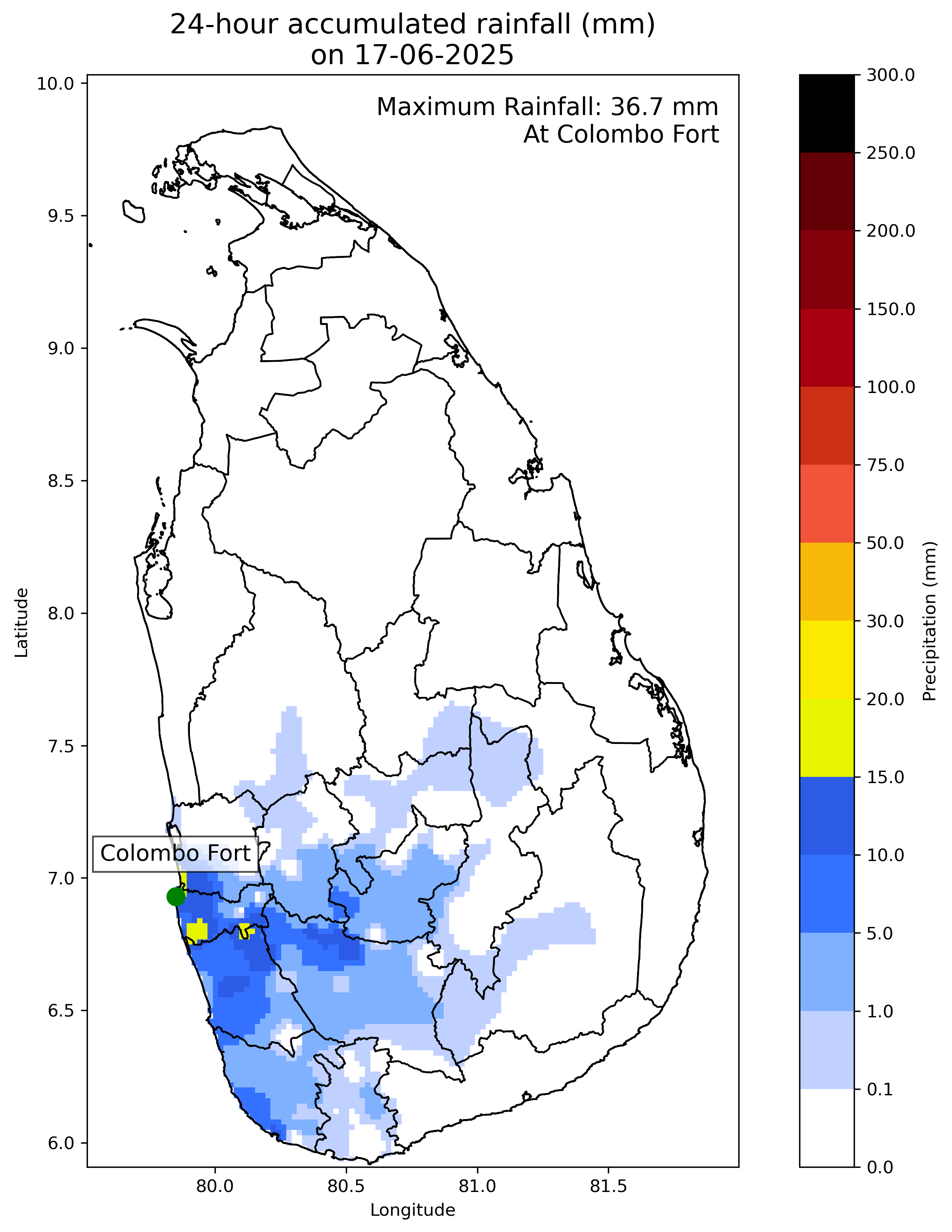 Sri Lanka Weather Map